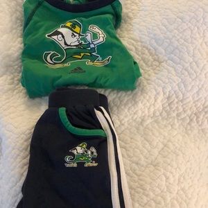 Notre Dame Fighting Irish t-shirt and pant set.